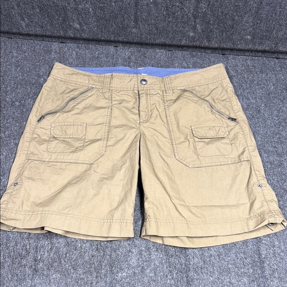 Athleta Tan and Blue Cargo Shorts - Picture 1 of 5